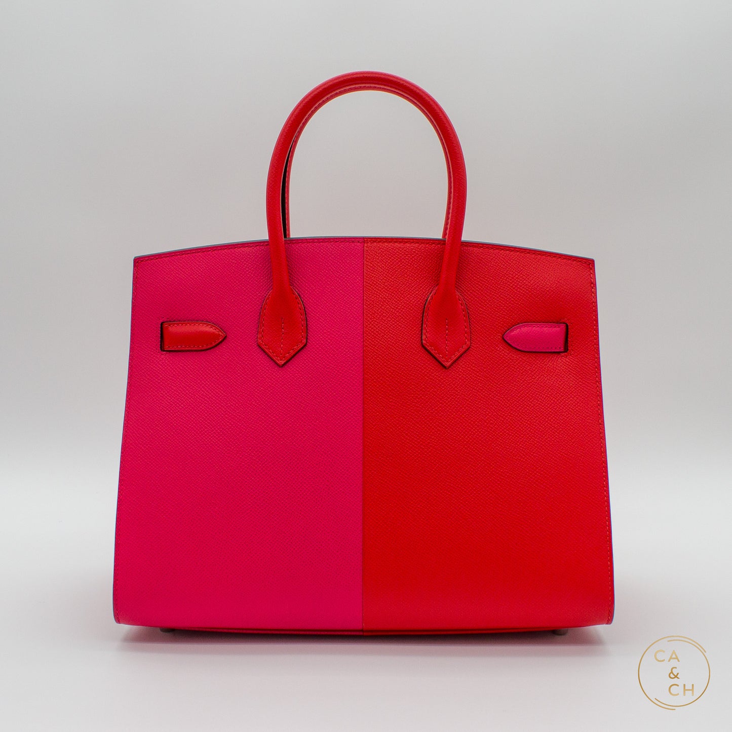 Hermès Birkin 30 Sellier Casaque in Rouge De Coeur and Rose Extreme Epsom Leather with Palladium Hardware, Z-Stamp (2021)