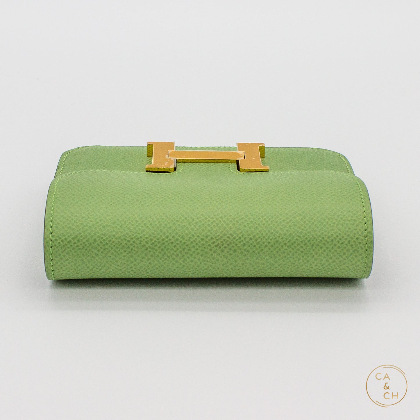 Hermès Constance Slim Wallet in Vert Criquet Epsom Leather with Gold Hardware