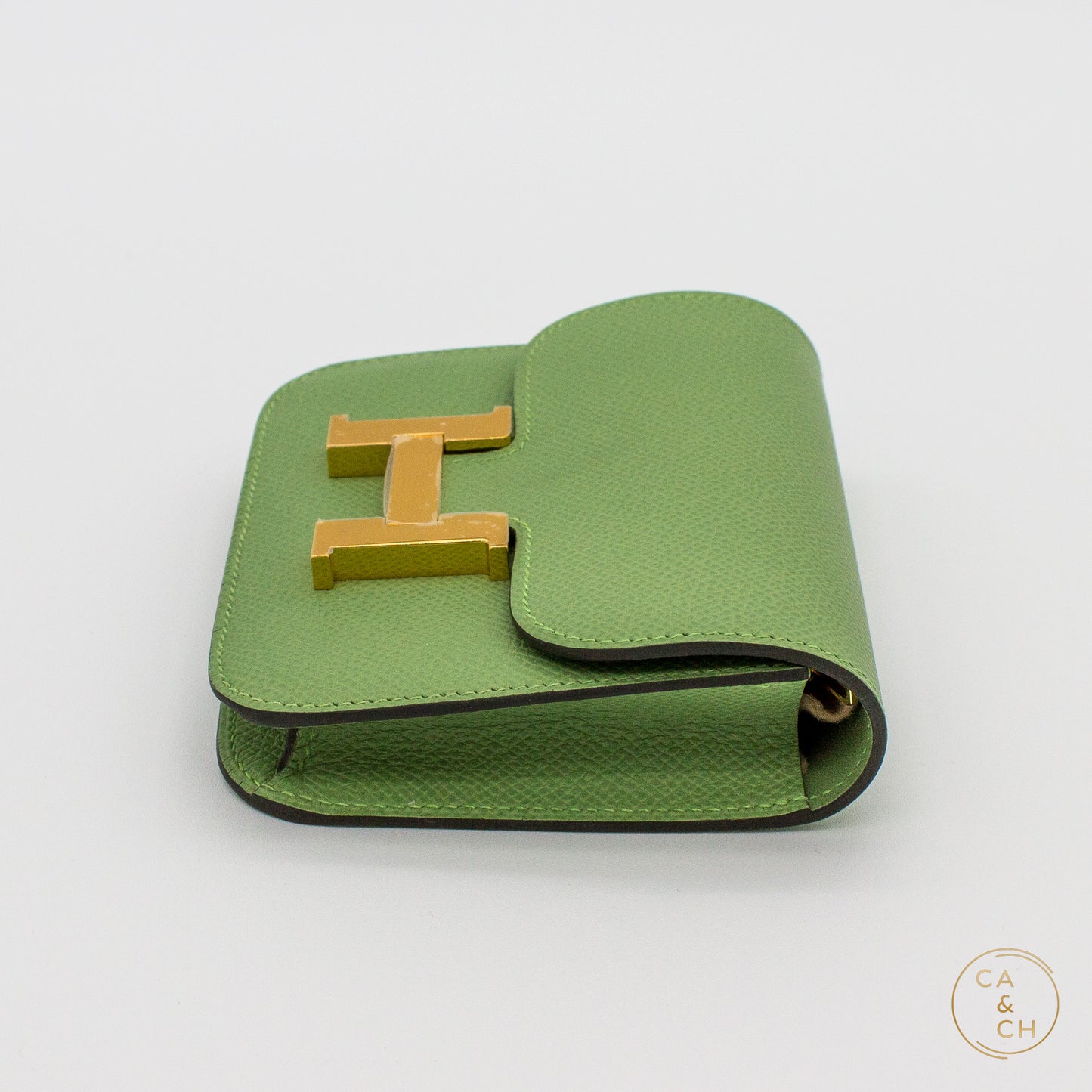 Hermès Constance Slim Wallet in Vert Criquet Epsom Leather with Gold Hardware