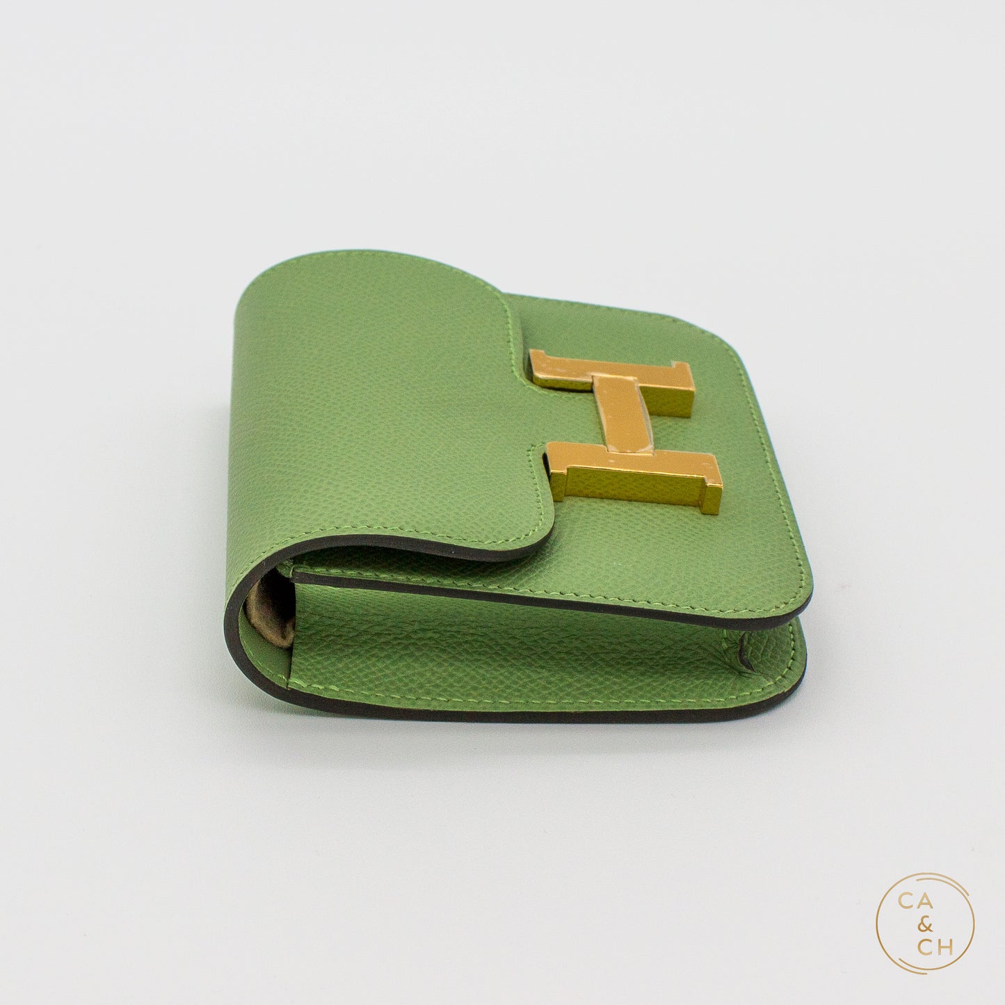 Hermès Constance Slim Wallet in Vert Criquet Epsom Leather with Gold Hardware