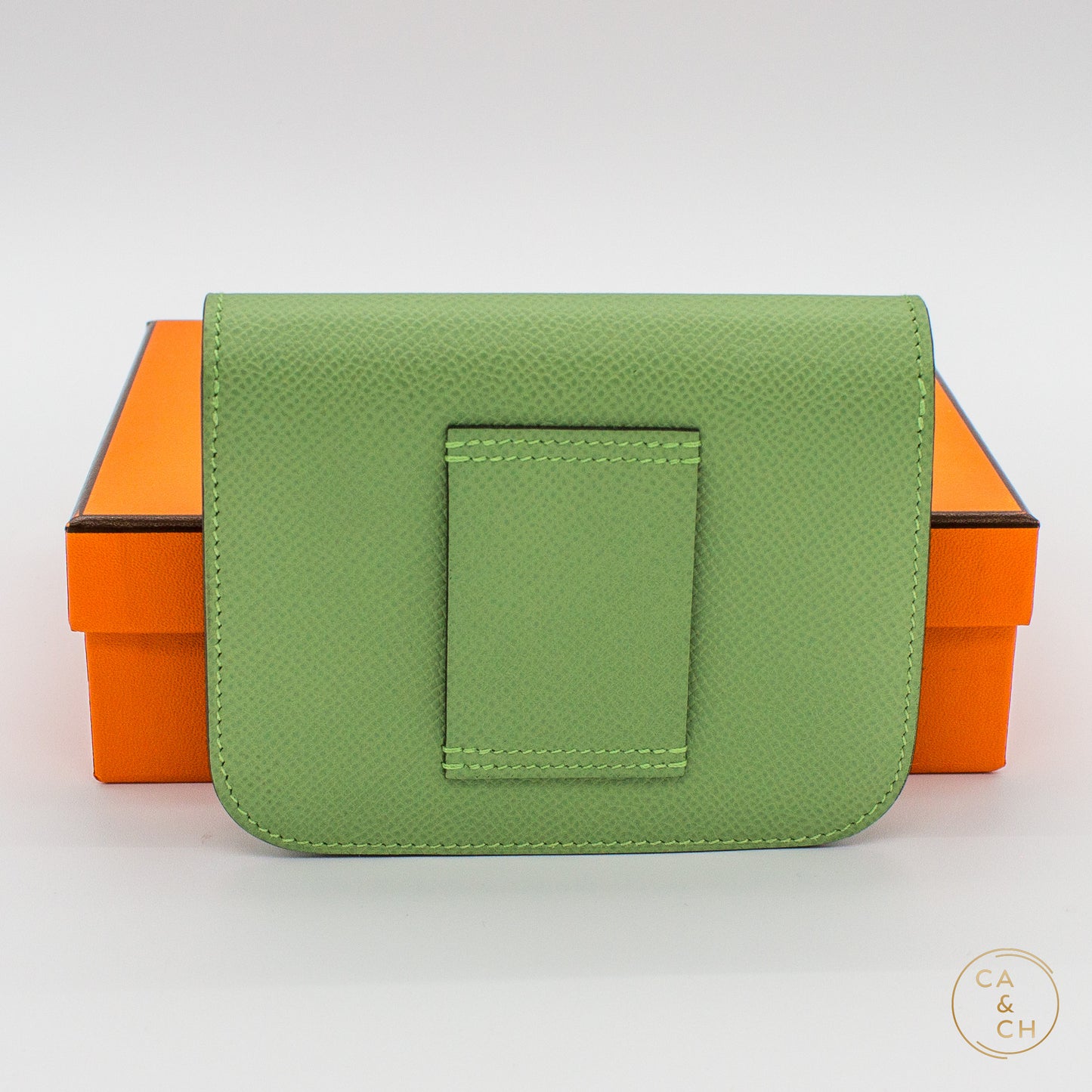 Hermès Constance Slim Wallet in Vert Criquet Epsom Leather with Gold Hardware