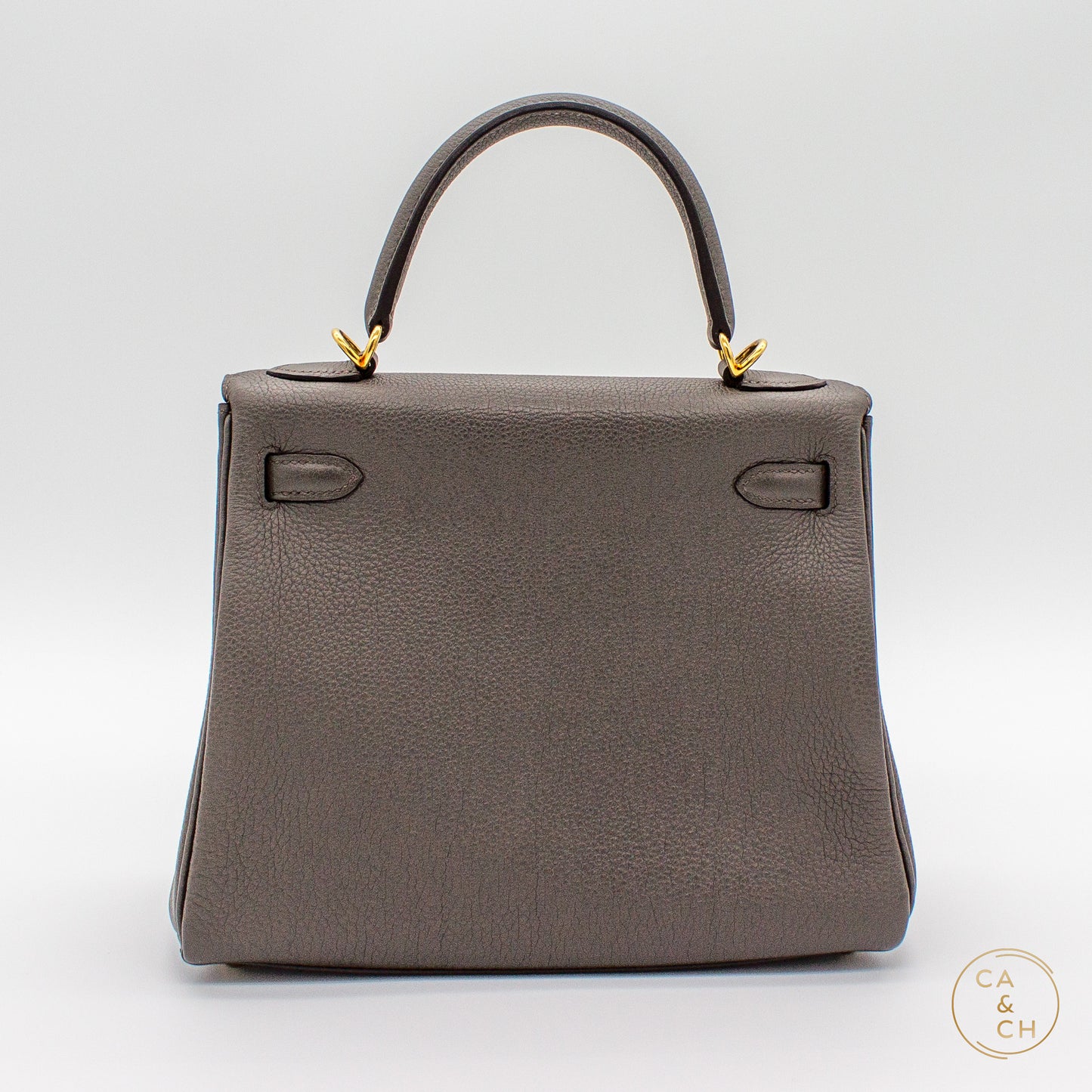 Hermès Kelly 25 Retourne in Gris Etain Togo Leather with Gold Hardware, Z-Stamp (2021)