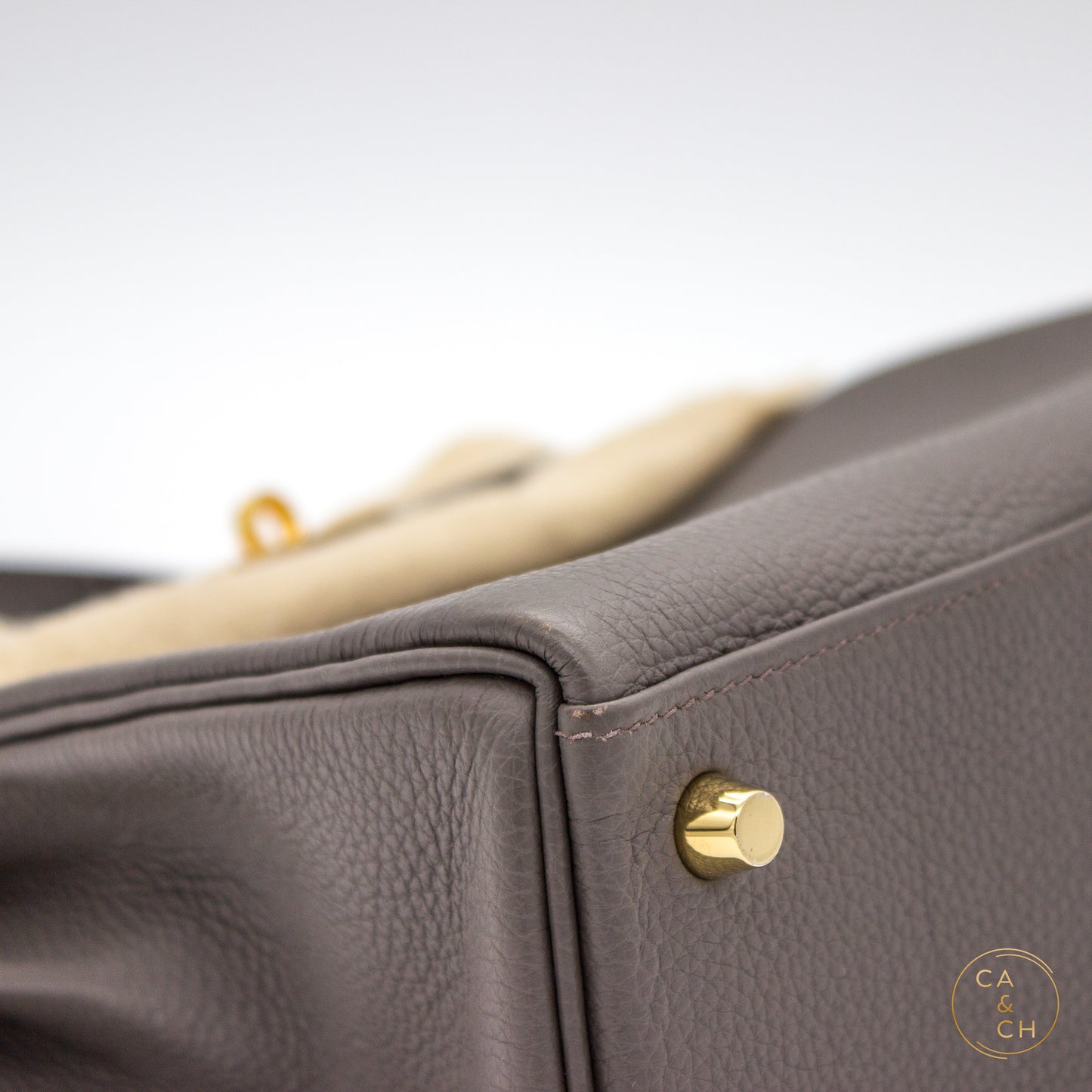 Hermès Kelly 25 Retourne in Gris Etain Togo Leather with Gold Hardware, Z-Stamp (2021)