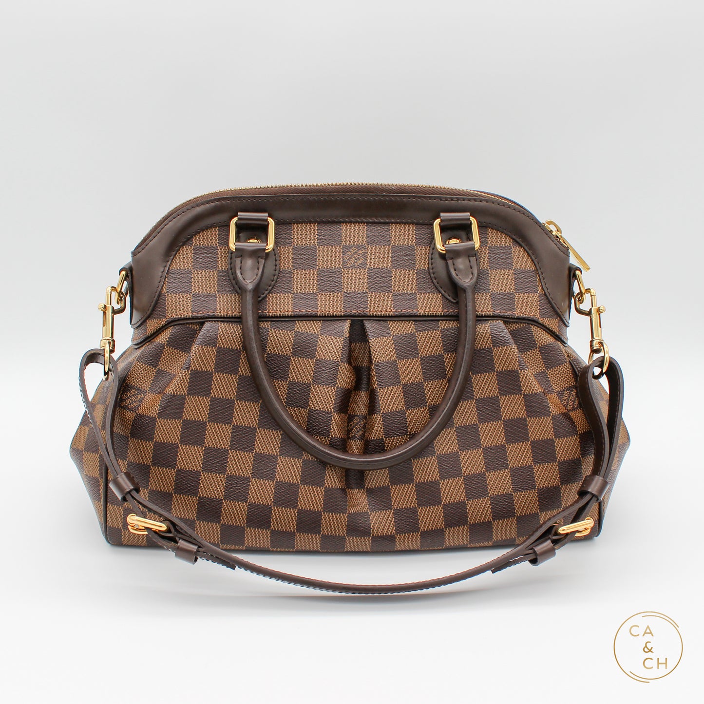 Louis Vuitton Trevi PM in Damier Ebene Canvas with Gold Hardware