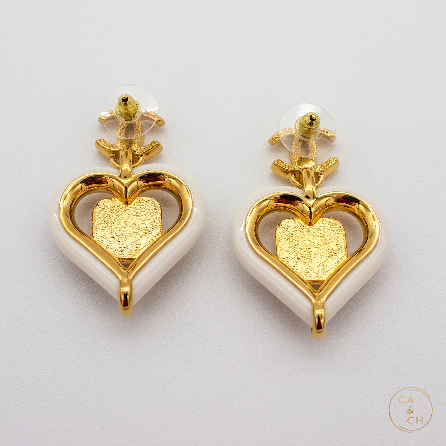 Chanel Red Heart Earrings