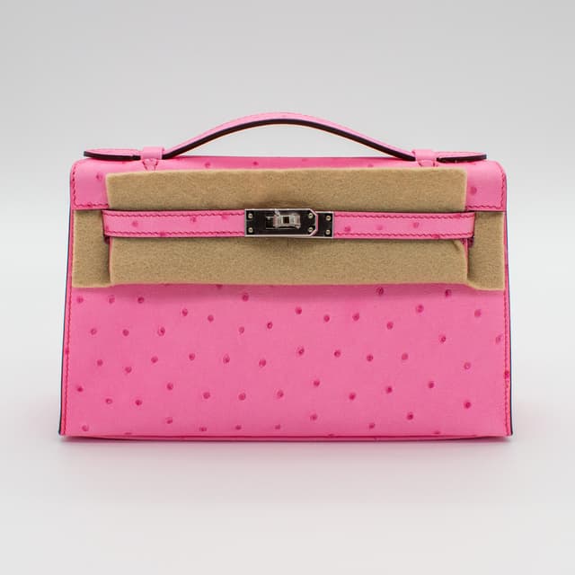 Kelly Pochette | Bubblegum Ostrich