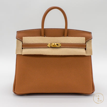 Hermès Birkin 25 Gold on Gold W-stamp 2024 - Togo Leather