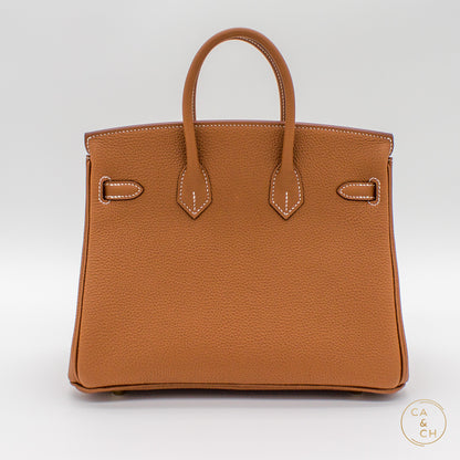 Hermès Birkin 25 Gold on Gold W-stamp 2024 - Togo Leather