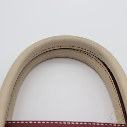 Hermès Birkin 35 Special Order in Rouge H and Béton with Gold Hardware, Z-Stamp
