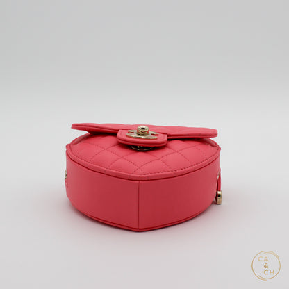 Chanel Heartbag Lambskin Rose Small 22S