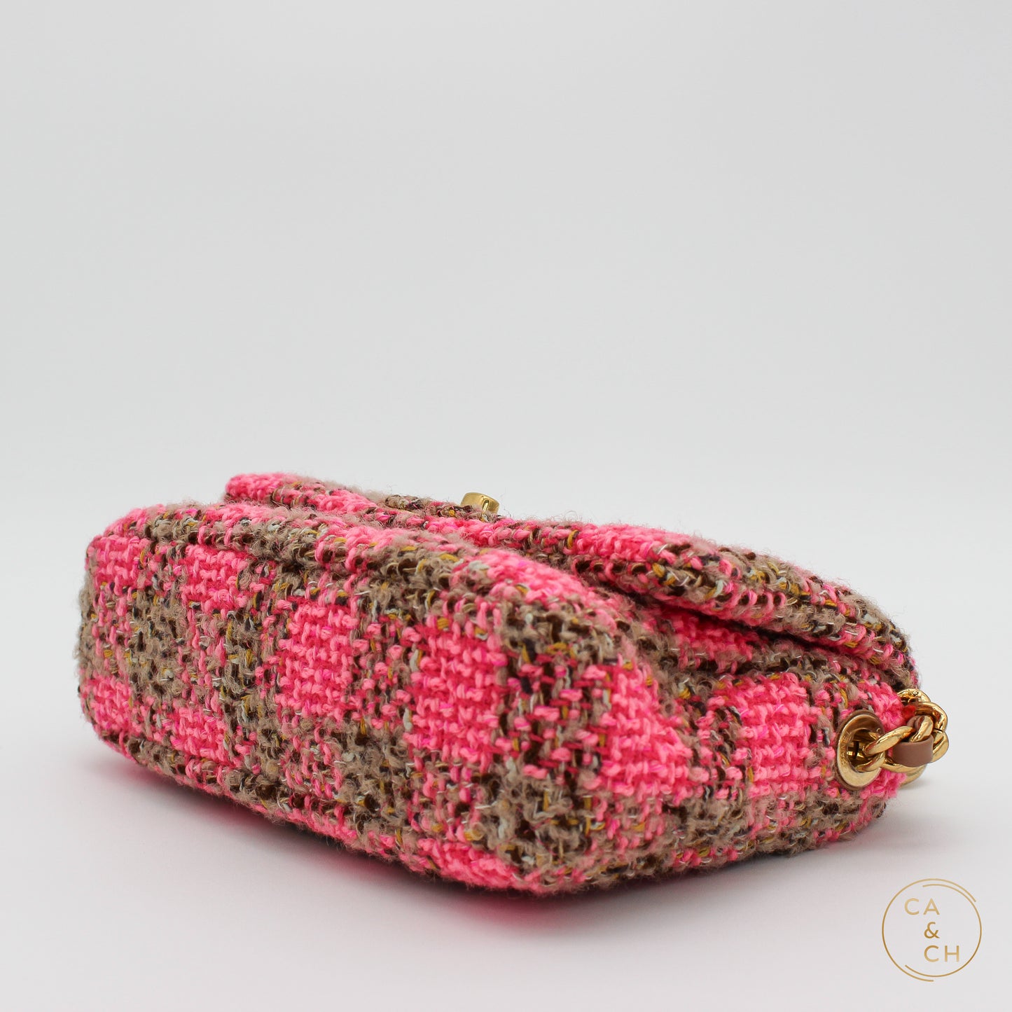 Chanel Flapbag 19 Tweed Small in Pink Brown