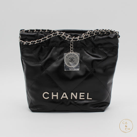 Chanel 22 Mini Black Silver