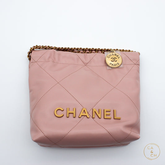 Chanel 22 Mini Bag in Pink with Gold Hardware