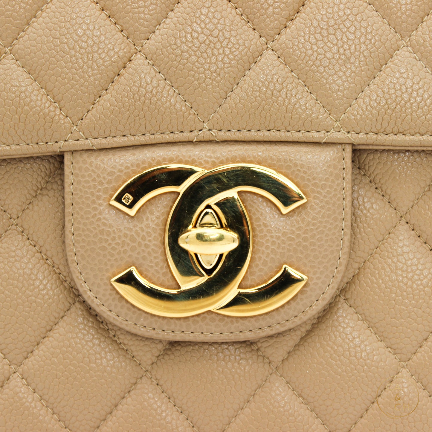 Chanel Vintage Jumbo Dark Beige GHW