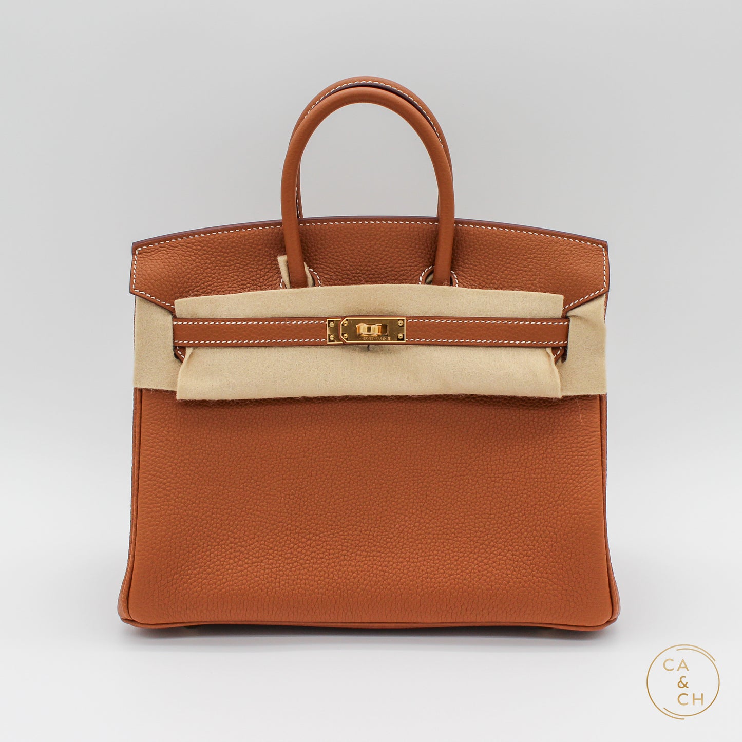 Hermes Birkin 25 Gold with Gold Hardware B-2024 in Togo Leather