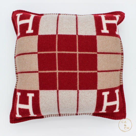 Hermès Avalon III Pillow, Small Model, in Écru and Rouge H