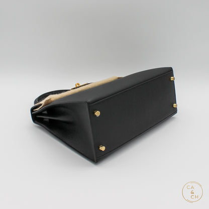 Hermès Kelly 28 in Black Epsom Leather with Gold Hardware - Z-stamp 2021