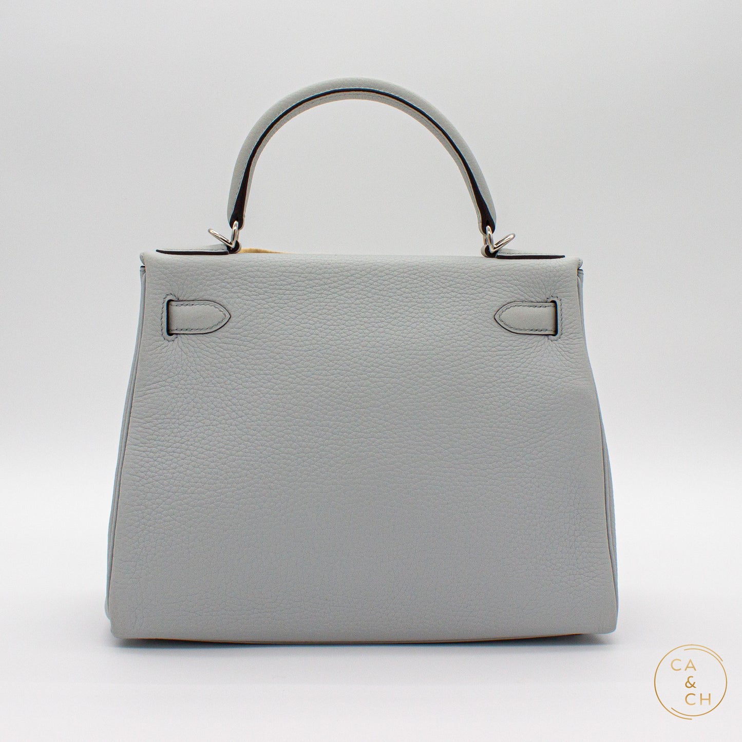 Hermès Kelly 28 in Blue Pale Togo Leather with Palladium Hardware, U-Stamp