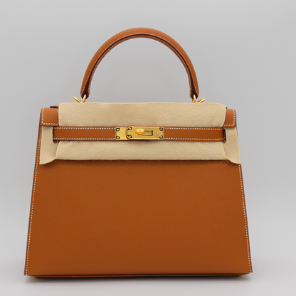 Hermes Kelly 28 Sellier II Epsom Calfskin Gold on Gold