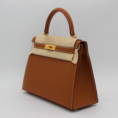 Hermes Kelly 28 Sellier II Epsom Calfskin Gold on Gold