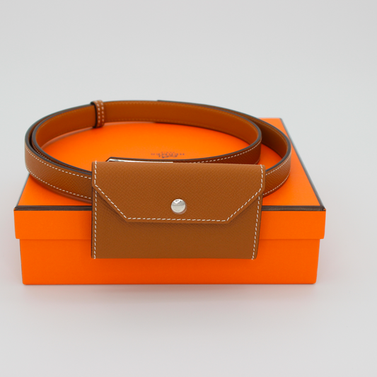 Hermes Kelly Pocket Belt Gold with Palladium Hardware