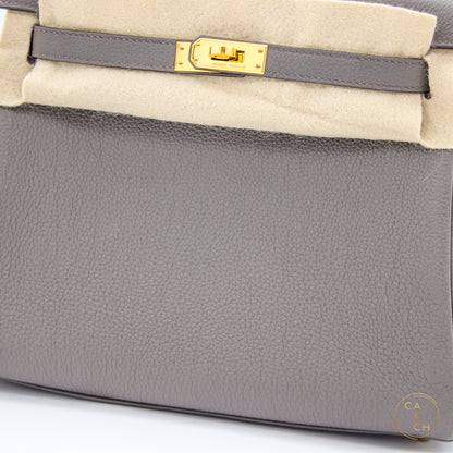 Hermès Kelly 25 Retourne in Gris Etain Togo Leather with Gold Hardware, Z-Stamp (2021)