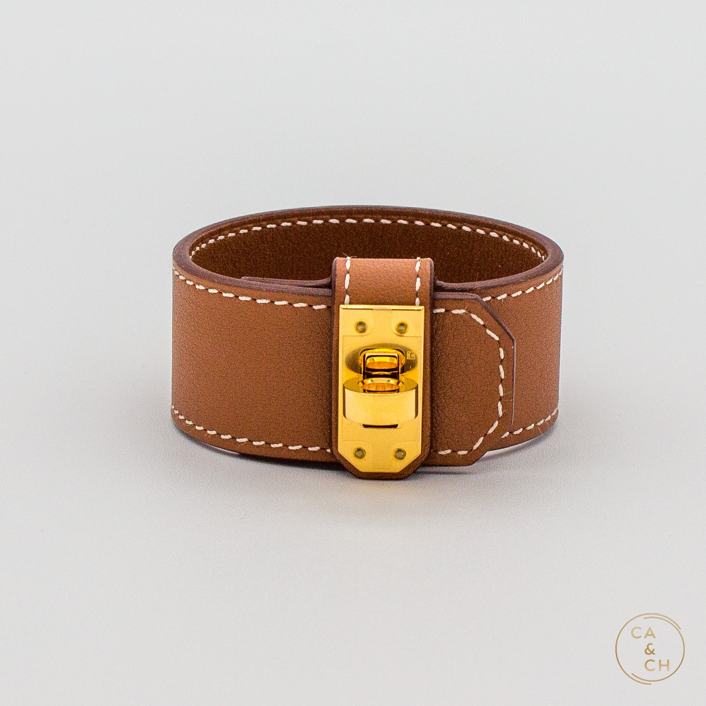 Hermès Kelly Twist PM Bracelet Gold Chamkila Goatskin Gold Hardware Size T1