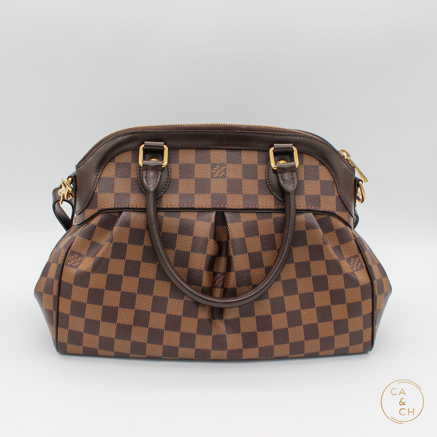 Louis Vuitton Trevi PM in Damier Ebene Canvas with Gold Hardware