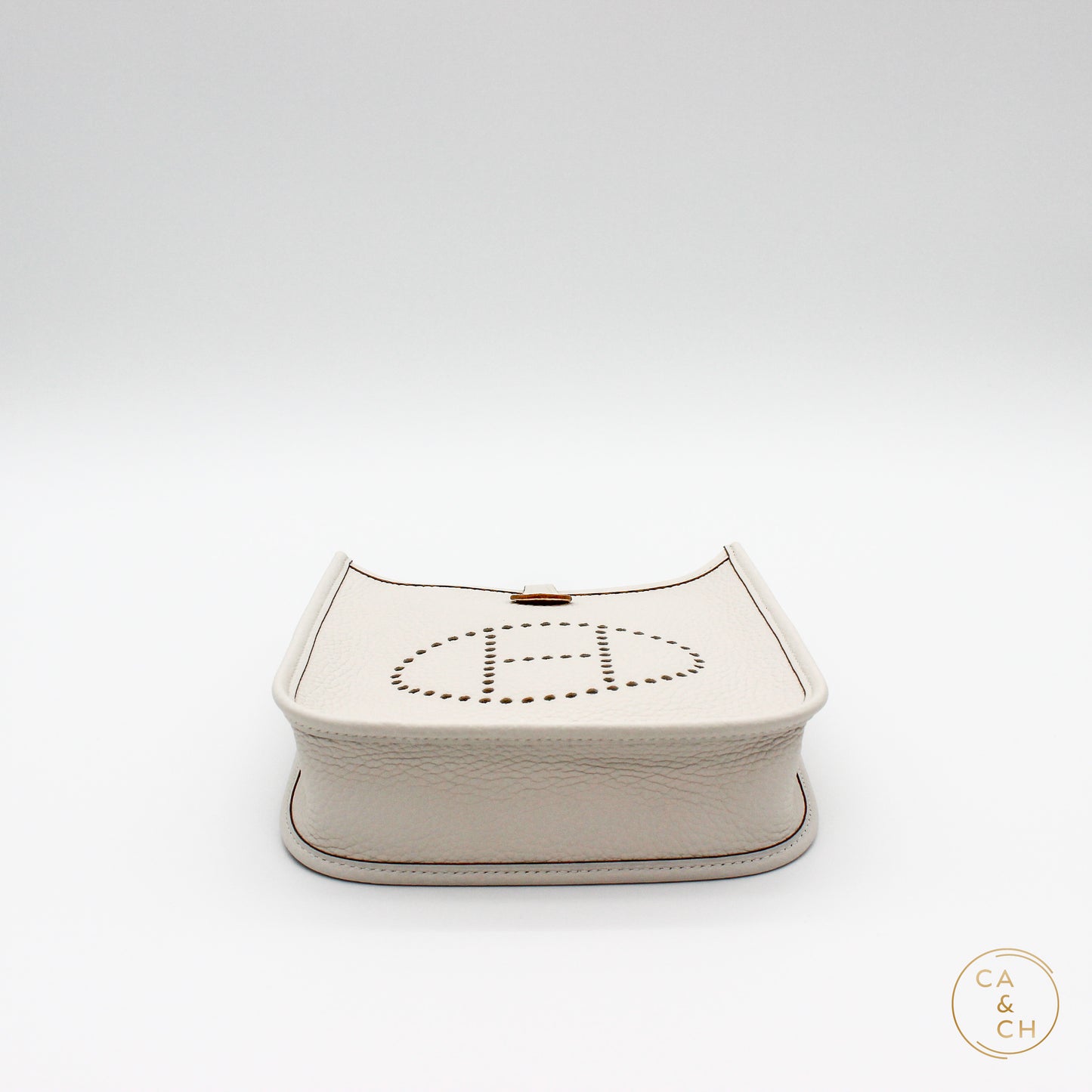 Hermes Mini Evelyne 16 in Gris Pale with Palladium Hardware - Taurillon Clemence Leather