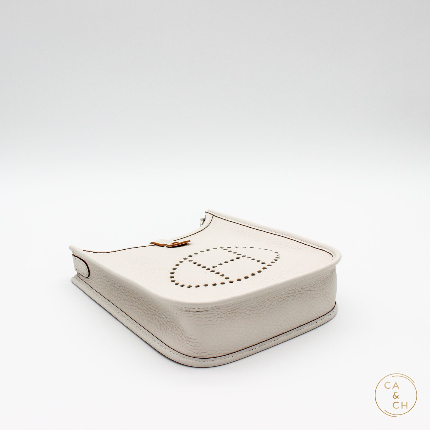 Hermes Mini Evelyne 16 in Gris Pale with Palladium Hardware - Taurillon Clemence Leather