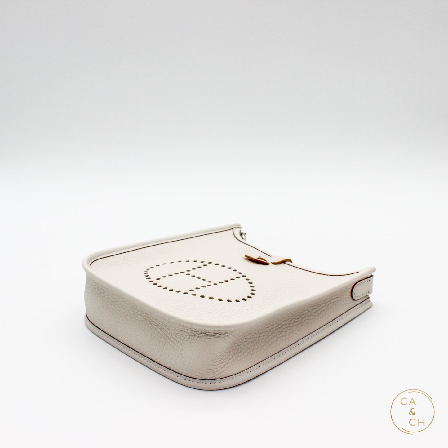 Hermes Mini Evelyne 16 in Gris Pale with Palladium Hardware - Taurillon Clemence Leather