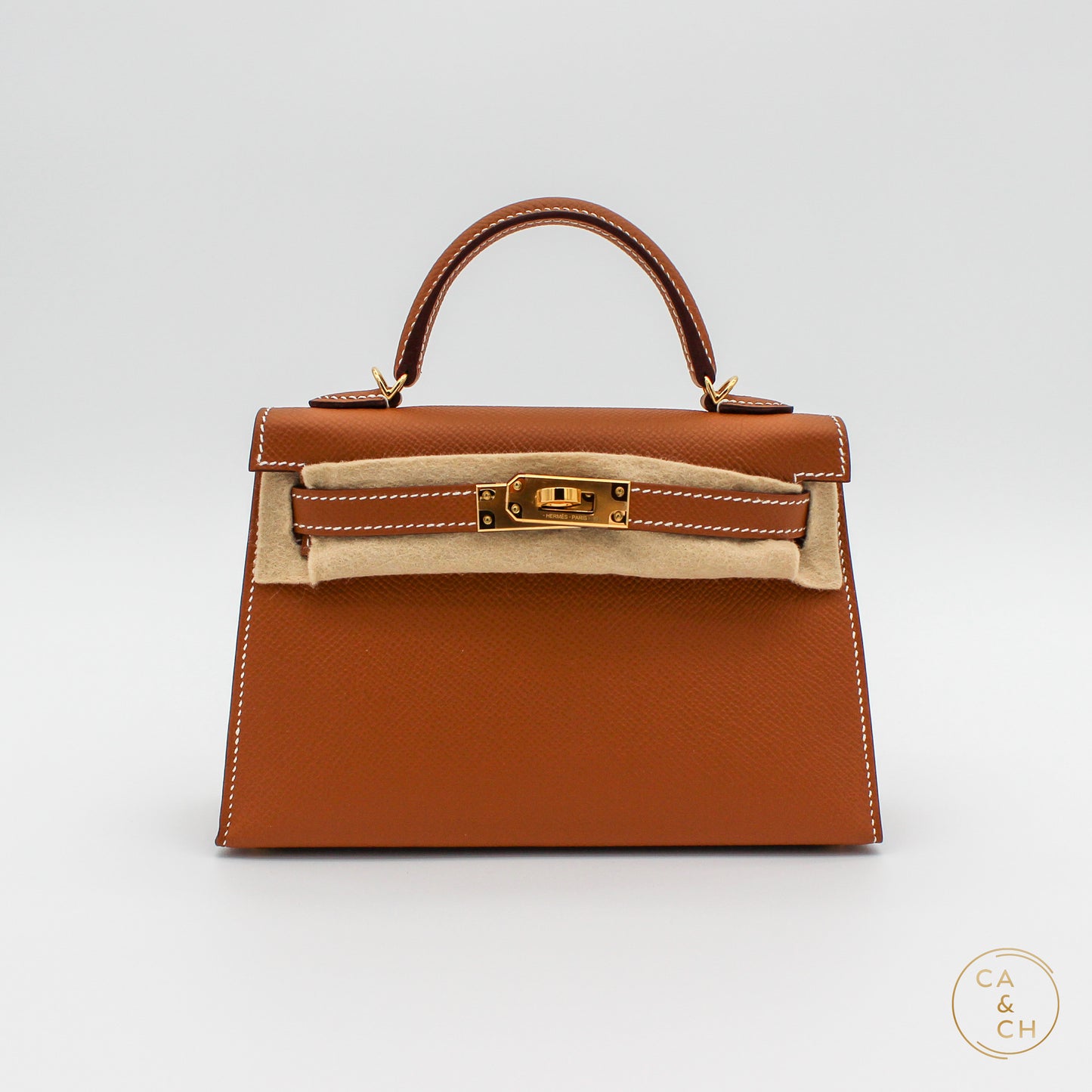 Hermès Mini Kelly II in Gold Epsom Leather with Gold Hardware