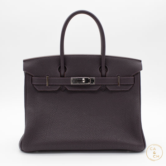 Hermès Birkin 30 in Raisin Togo Leather with Palladium Hardware, M-Stamp (2009)