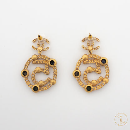 Chanel No. 5 Earrings with Pearls and Gold-Tone Metal