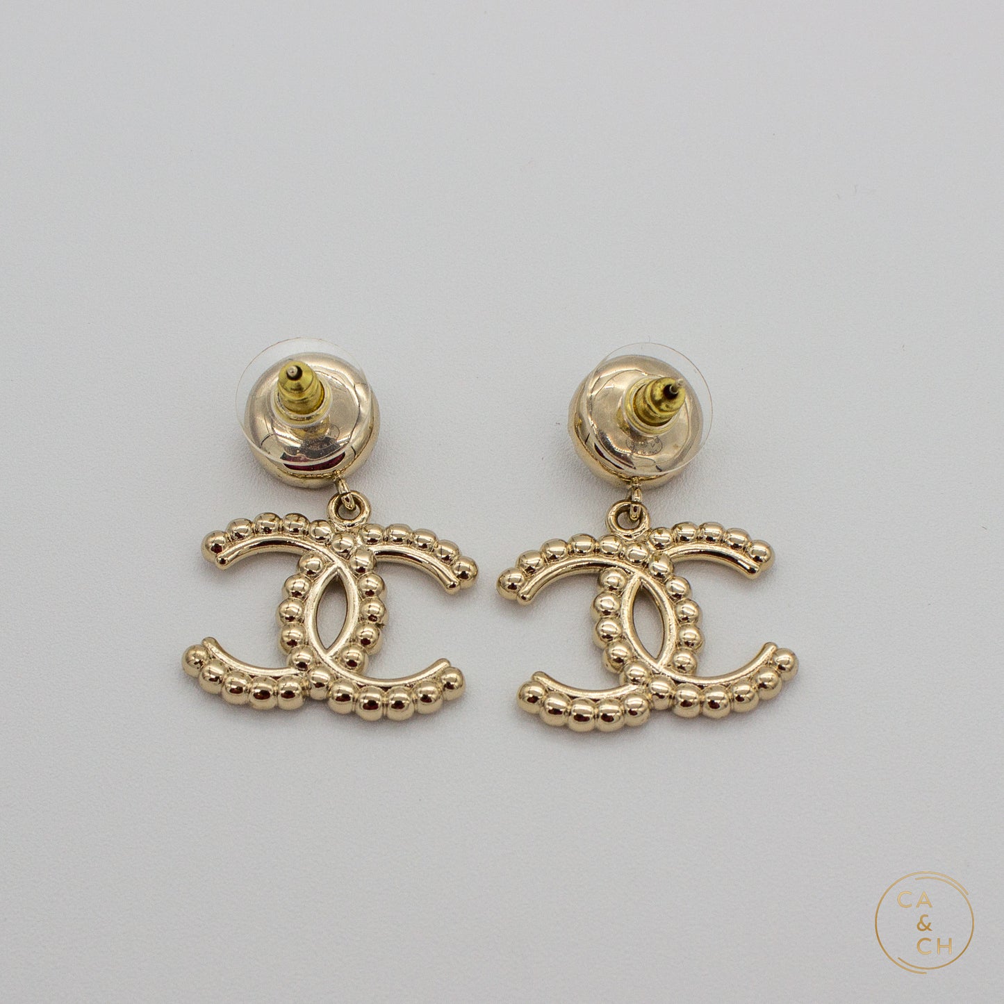 Chanel Silver Crystal Earrings with Pearl