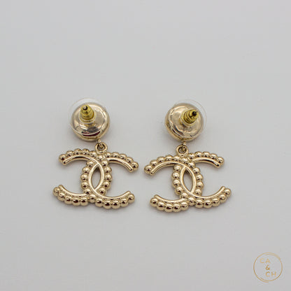 Chanel Silver Crystal Earrings with Pearl